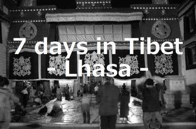 7 days in Tibet25★ラサ★夜のバルコル周辺路地裏散歩～モノクロ編～