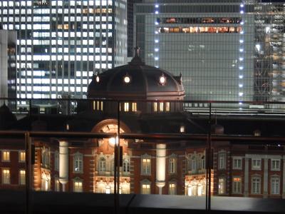 東京駅丸の内側付近の夜景を撮影する①新丸の内ビル7階より及び外堀通りより