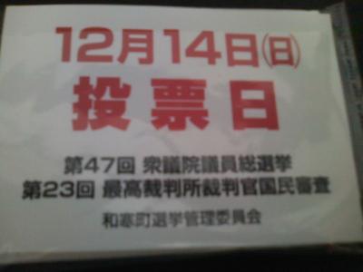 2014冬・第47回衆議院議員総選挙＆第23回最高裁判所裁判官国民審査投票の旅