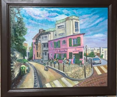 【送料関税無料】 希少‼️ビン・カシワ 絵画 モンマルトル丘の洗濯屋さん 原画 絵画