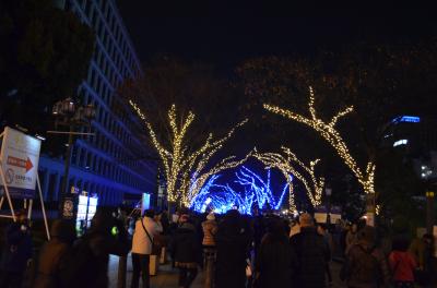 大阪市役所脇の電飾