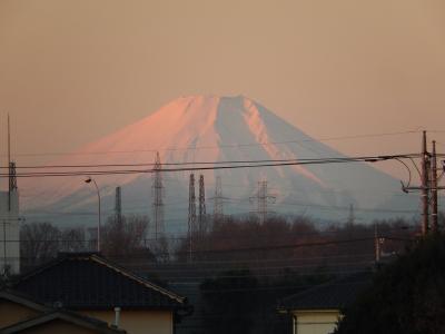 １２月２６日に素晴らしい朝焼け富士を見る