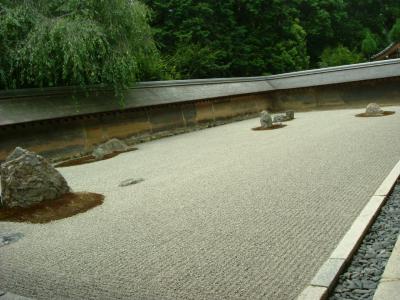 石庭とつくばいの龍安寺