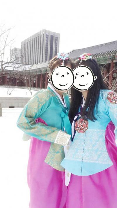 1月の初めて旅行 - 韓服着て雪の降った景福宮の外出しました
