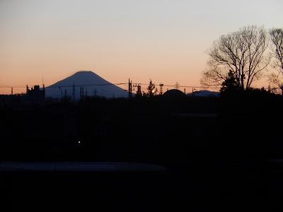 ふじみ野市から見られた久しぶりの影富士