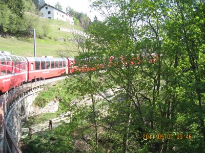 ヨーロッパ　6-(7)　世界遺産・レーティッシュ鉄道ベルニナ線でサンモリッツへ・・・・