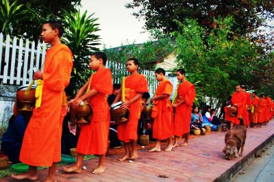 ラオス紀行（２）　静かなる托鉢僧の行列～ルアンパバンの平穏な一日の始まり
