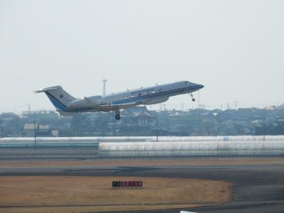 高知空港 海上保安庁のガルフストリームV(JA500A) 訓練飛行