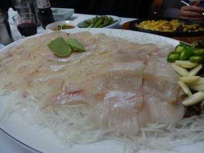 冬のソウルではじめてフェ(お刺身)を食べる~。