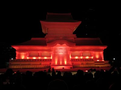 前日の雨で少し残念な雪まつりでした