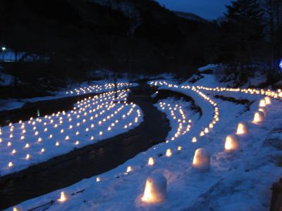 ’１５　湯西川温泉 かまくら祭を見に行く２　夜のかまくら祭編