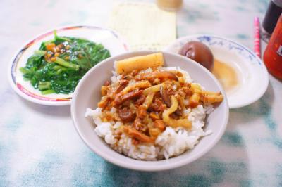 春のアジア三都めぐり　台北編その２（里長伯で臭豆腐，鬍鬚張魯肉飯，豆花荘，金峰魯肉飯，九份，姜太太包子店，士林夜市，阜杭豆漿，博多一蘭，仙台空港）