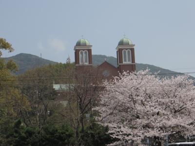 桜満開！花曇りの長崎・・・①