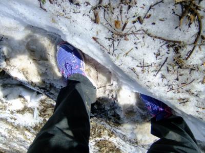 こどもの日の石鎚山登山は雪渓谷渡り