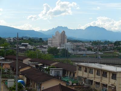 富岡市・新鏑橋より見られる風景