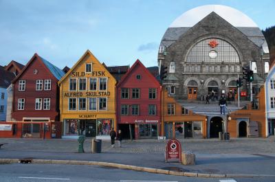 ハンザ商人のブリッゲン地区がある港湾都市ベルゲン