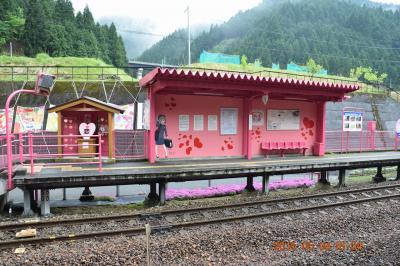 【3日目-4】岡山（＋香川）～鳥取FLY＆DRIVE　山奥にあるピンク一色の恋山形駅と倉吉の白壁土蔵群