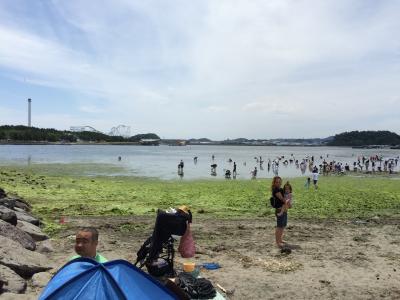 海の公園で潮干狩り♪