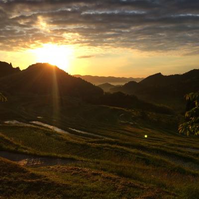 梅雨が来る前に! 青い海を求め房総へ03 大山千枚田の朝焼け