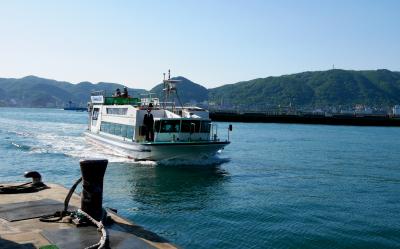 2015.5下関学会旅行4-関門連絡船，海峡ゆめタワーの景色，はいからっと横丁の夜景