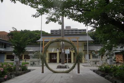 2015梅雨、尾張の紫陽花：愛知県護国神社(1/3)：名城外堀脇のアジサイ、境内のアジサイ