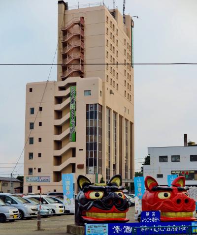 ホテルイン酒田駅前（最上階ツイン）に宿泊　☆庄内一高い景色を楽しむ部屋で