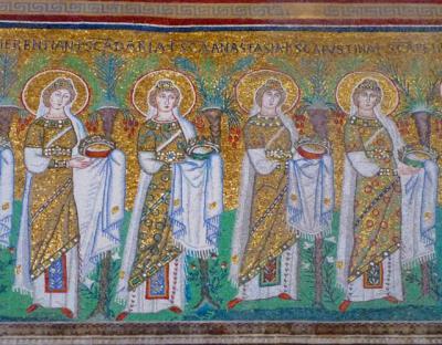 ラヴェンナのモザイク画」 美しき聖女たち、１５００年も行進し続けて 