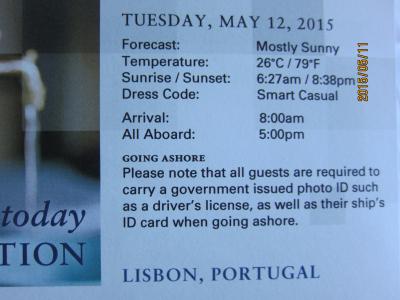 24：RomeからAmsterdamまでの22日+14日の船旅★Tue May 12 Lisbon, Portugal ★