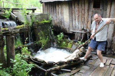 ROMANIA14　動物市とCalinesti村で醸造小屋や人工滝　OcnaSugatag 