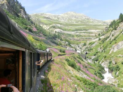 氷河急行の景色を一般列車で…（St.Moritz～Oberwald～フルカ山岳蒸気鉄道～Realp）