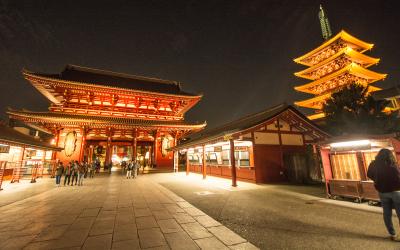 ふらっとぶらっとライトアップの浅草寺界隈