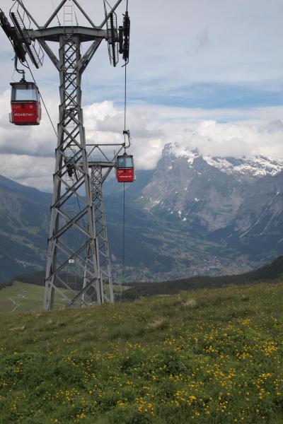 ヴェンゲンからグルントまでメンリッヒェンをまたいで横断　乗り物の旅