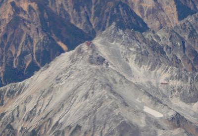 【国内203】本当のとんぼ返り小松　アルプスの山々　槍ヶ岳　穂高岳の飛行機からの眺め