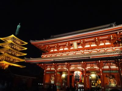 夜の浅草 浅草寺
