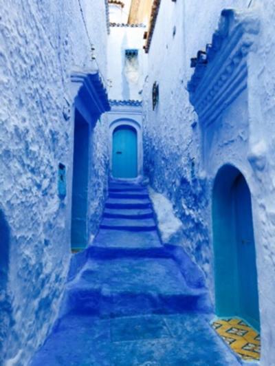 カタール航空で行くモロッコ夢紀行、青い町と砂漠の旅10日間-③日目-青い町シャウエン散策