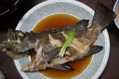 20160130 築地 高はしさん、たら白子とうふ、黒めばる煮 → 江戸川さん、助子、やりいか煮
