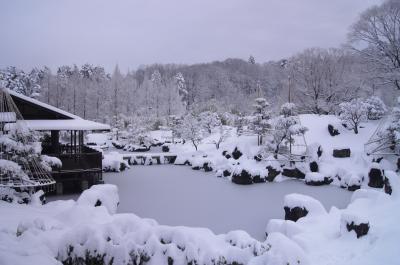 ◆福島空港公園　日本庭園雪景色