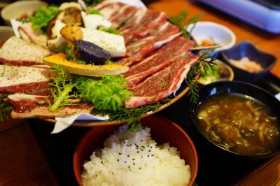 仙人小屋で初の獣肉を食す