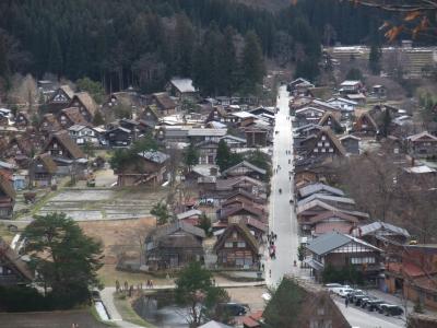 雪のない冬の白川郷