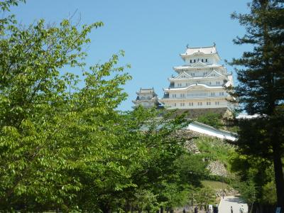 姫路城と夏日
