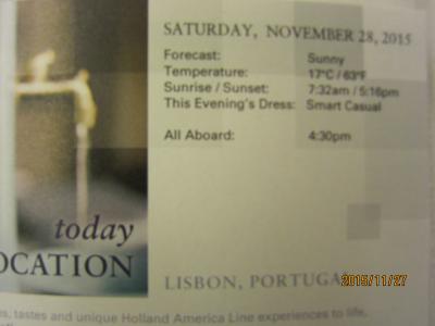 7.RomeからRotterdamまでの30日の船旅★Sat 28-Nov Lisbon, Portugal★