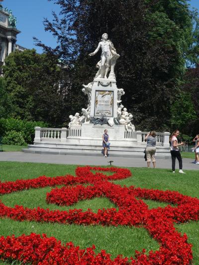 ブルク公園でモーツアルトにご挨拶。ついで，国立オペラ座でカラヤンをしのぶ。