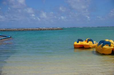 石垣のビーチでゴロン