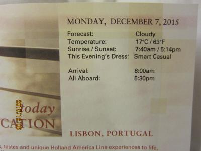 12.RomeからRotterdamまでの30日の船旅★Mon 7-Dec Lisbon, Portugal ★