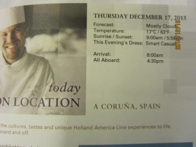 18.RomeからRotterdamまでの30日の船旅★Thu 17-Dec A Coruna, Spain ★