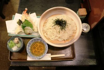 青春プレイバック芦屋散策後白蕎麦の名店本手打湯川で天ぷら盛りそばを食す