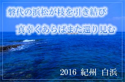 磐代の浜松が枝を引き結び真幸くあらばまた還り見む　～2016 紀州 白浜～