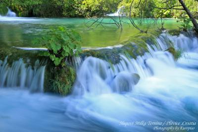 私は3日いても飽きないであろうが、15分間で飽きてしまう妻　/　プリトヴィツェ、クロアチア（Plitvice、Croatia)