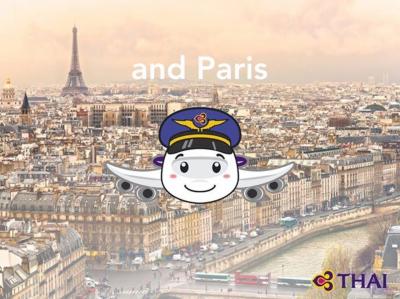 タイ国際航空 関空～バンコク～パリ フライト編