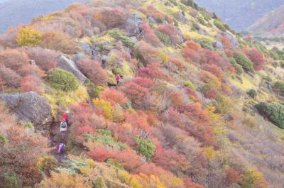 秋色の九重連山（牧ノ戸峠～中岳～久住山）＆ちょこっと黒川温泉